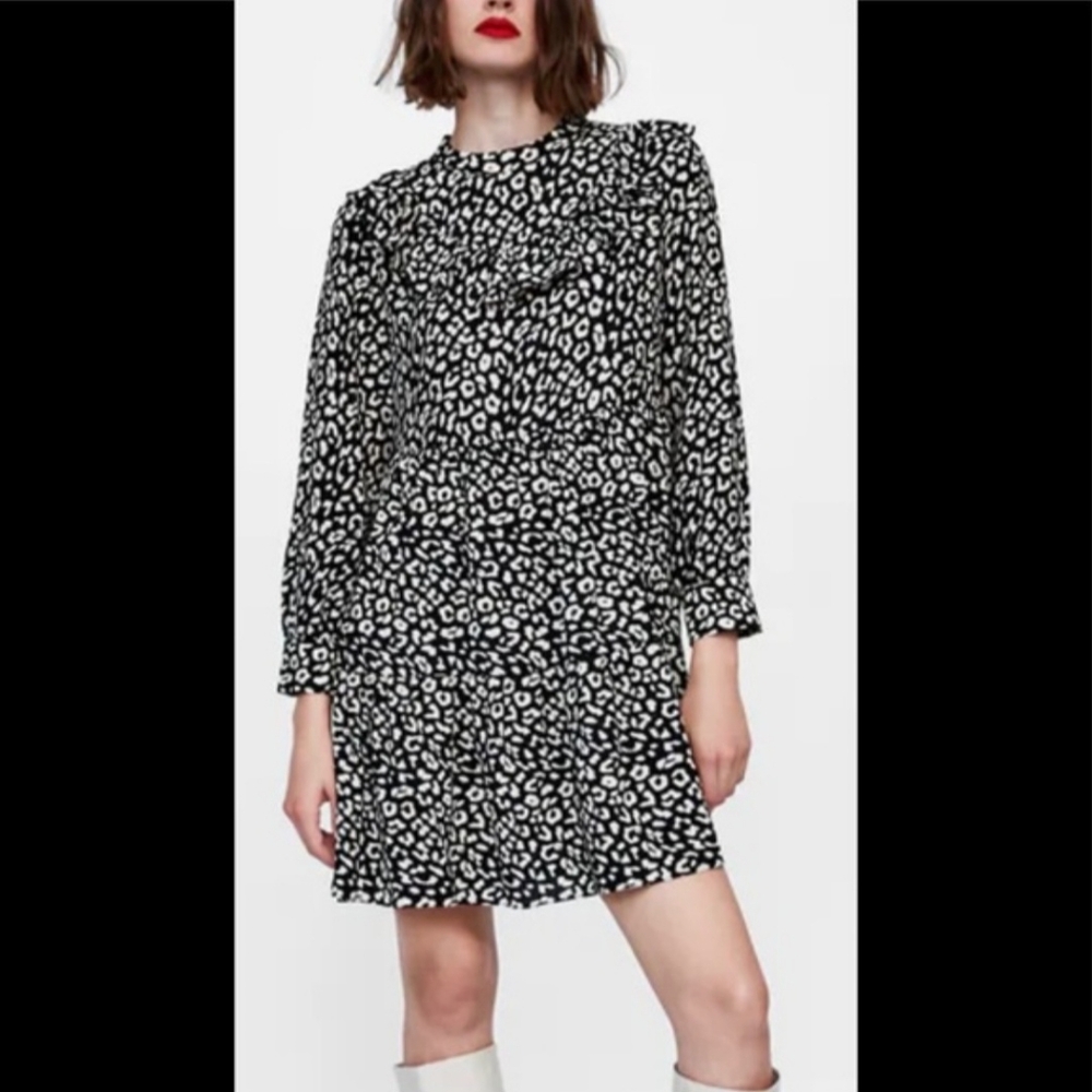Zara Woman Tiered Ruffle Babydoll Dress Size Small‎